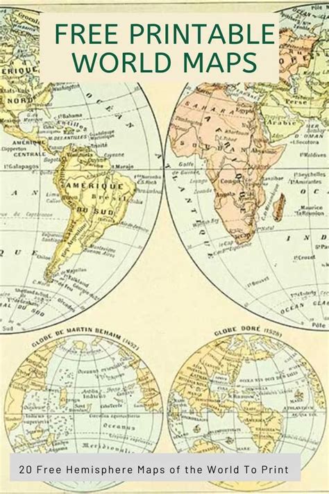 Free Printable World Map Printable Maps Printable Vintage Free