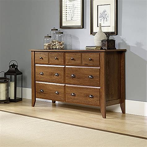 Their bedroom, living room, media, and office furniture comes in a convenient variety of finishes. SAUDER Shoal Creek 6-Drawer Oiled Oak Dresser-410287 - The ...