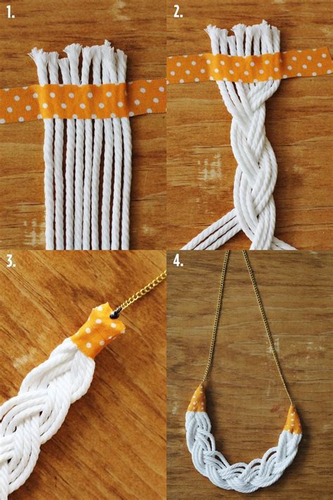 Braided Rope Necklace Diy Fashion Projects Jewelry Crafts Diy Necklace