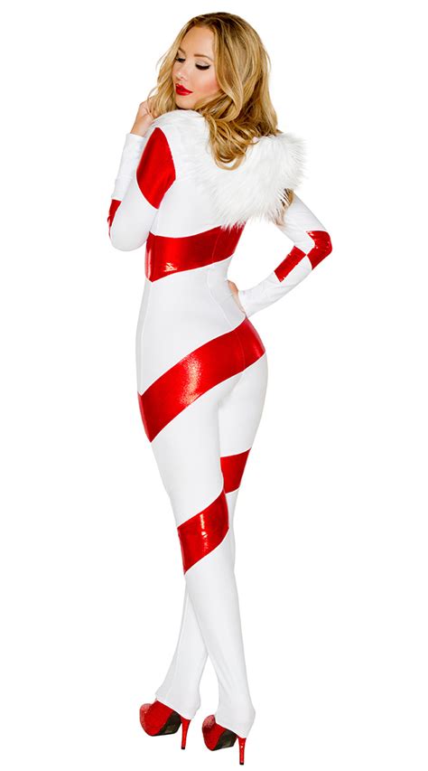 candy cane hooded catsuit wholesale lingerie sexy lingerie china lingerie supplier