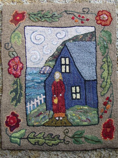 Woman On Path Hooked By Me From A Pattern By Deanne Fitzpatrick Rug