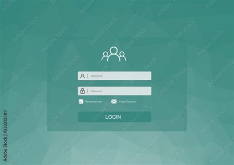 Login Form Menu With Simple Line Icons Low Poly Background Website
