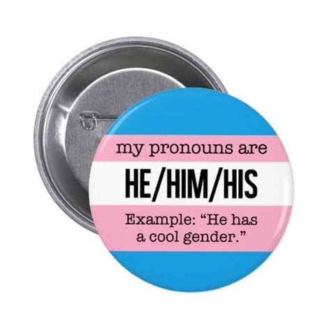 he him pronouns transgender flag pinback button zazzle