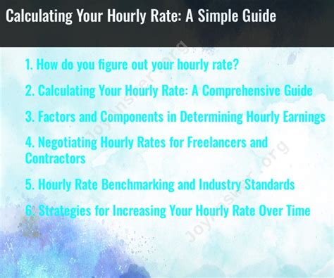 Calculating Your Hourly Rate A Simple Guide