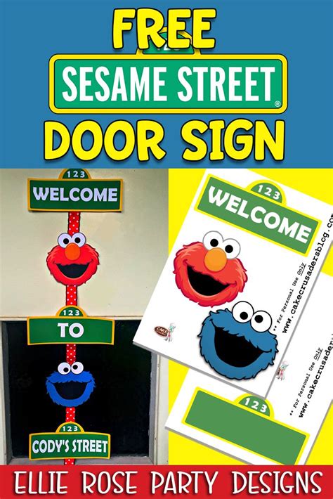 How To Make A Sesame Street Door Sign With Free Printables