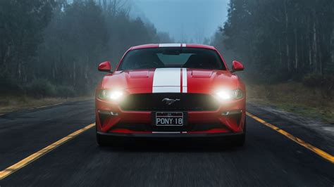 Download 1366x768 Wallpaper Ford Mustang Gt Sports Car Red Tablet