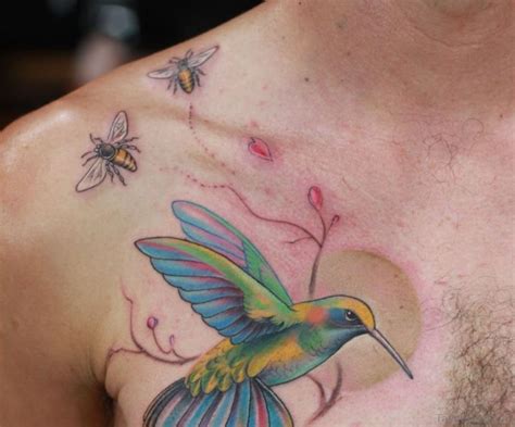 40 Pretty Hummingbird Tattoos For Chest Tattoo Designs