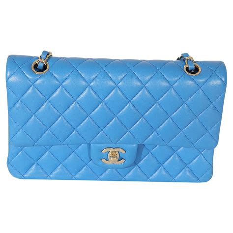 Chanel Royal Blue Chevron Quilted Leather Jumbo Classic Double Flap Bag