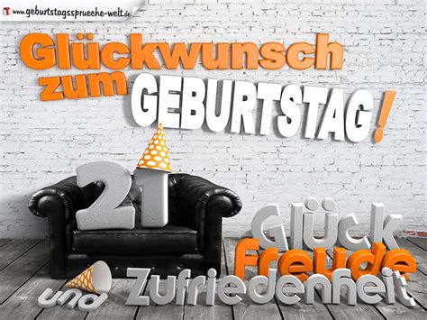 Geburtstag und seine prominenten geburtstagskinder: Glückwünsche zum 21. Geburtstag mit 3D-Buchstaben und ...