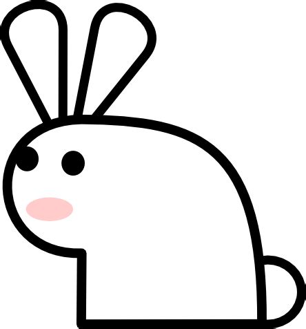 Rabbit vector, Rabbit drawing, Black and white rabbit