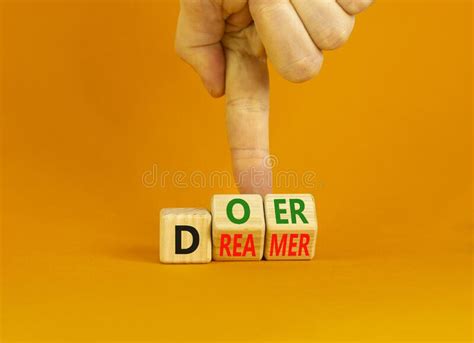 Doer Or Dreamer Symbol Concept Words Doer Or Dreamer On Wooden Cubes