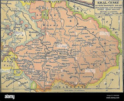 Map Of The Kingdom Of Bohemia The Area In Pink At The Time Of The