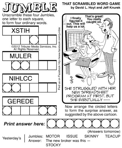 7 Best Images Of Printable Jumble Crosswords Free Printable Jumble