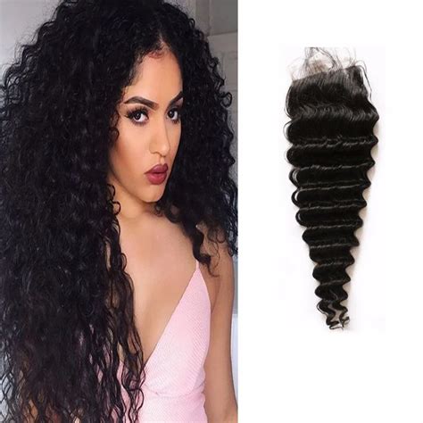 A Virgin Hair Brazilian Deep Wave Closure X Lace Closure Free Shipping Free Part Or Middle
