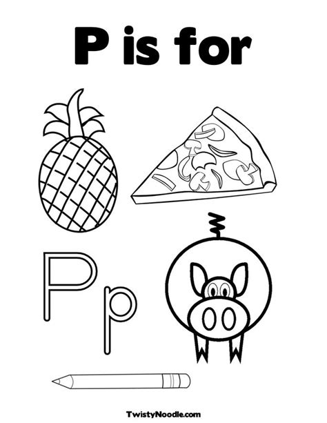 Letter P Coloring Pages Preschool At Free Printable