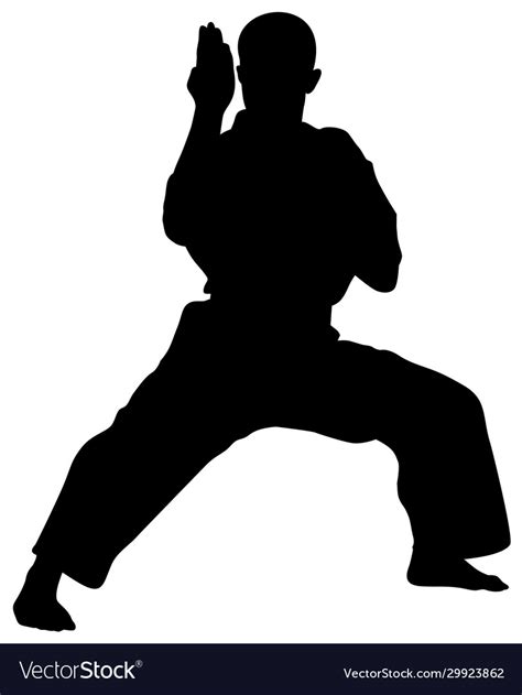 Silhouette Kata Karate Athletes Royalty Free Vector Image