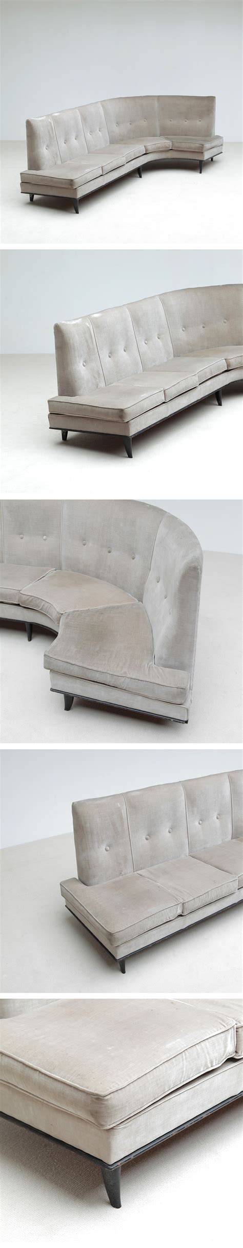 Shaped like a sofa with the context and conceptualization derived from the flexible contours of 18. City Furniture | 1950s unique J shaped sofa