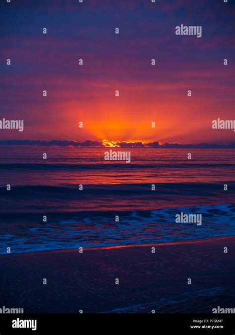 Outer Banks Nc North Carolina Sunrise Sunset Ocean Sound Stock Photo