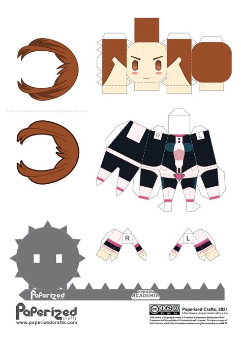 Uraraka Papercraft Paper Doll Template Anime Paper Anime Crafts