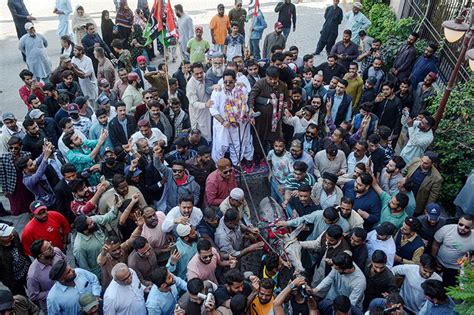 pakistan people s party ppp general secretary karachi javed nagori with his supporters riding