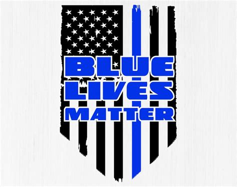Blue Lives Matter Flag Svg Blue Lives Matter Flag Dxf Blue Etsy