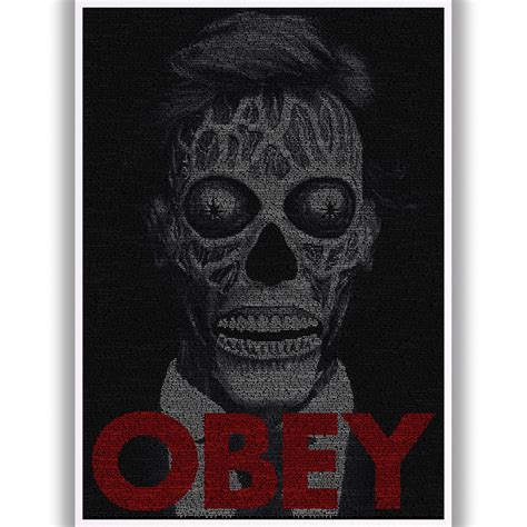 They Live Movie Poster Obey Typographic Script Print Etsy