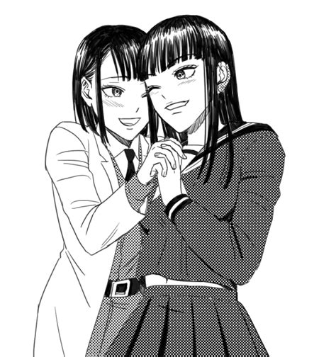 Safebooru 2girls Amagi Chika Coat Commentary Request Greyscale Hage