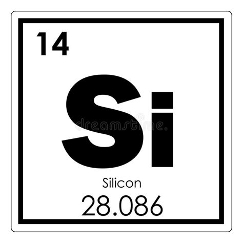 Elemento Químico Silicon Si Símbolo De Silício Com Número Atômico
