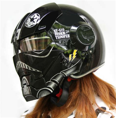 Black Star Wars Motorcycle Helmet Masei Open Face Half Helmet Motocross
