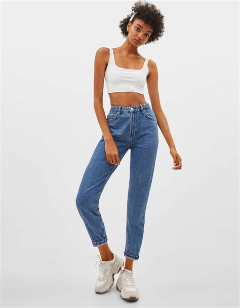 Mom Jeans ColecciÓn Mujer Bershka Colombia