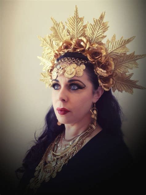 Gold Goddess Headpiece Egyptian Queen Golden Headpiece Gold Etsy