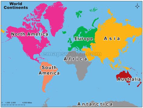World Continents Map Continents Map Of World Seven