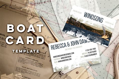 Boat Card Template Business Card Templates Creative Market