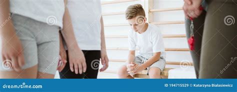 Boy Excluded From The Group Stock Image Image Of Worried Game 194715529