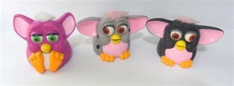 3 1998 Mcdonalds Fast Food Furby Toys Black And Gray Eyes And Etsy