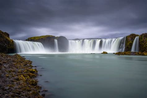 Godafoss Waterfall In Iceland Stock Image Image Of Canyon Coldness