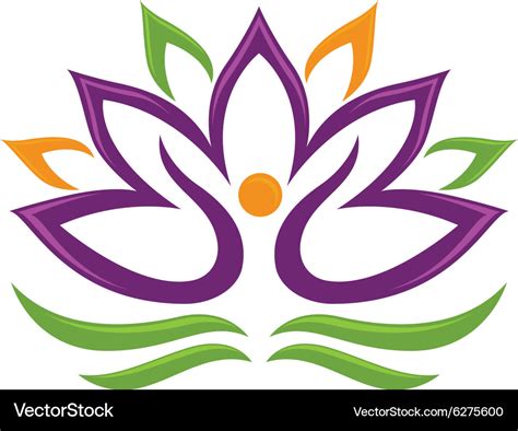 Lotus Flower Logo Royalty Free Vector Image Vectorstock