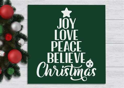Wooden Christmas Signs Joy Love Peace Believe Christmas Etsy