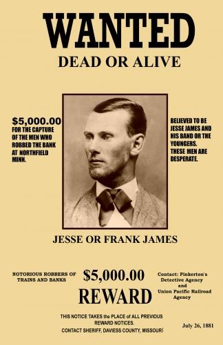 Jesse James Wanted Mini Poster
