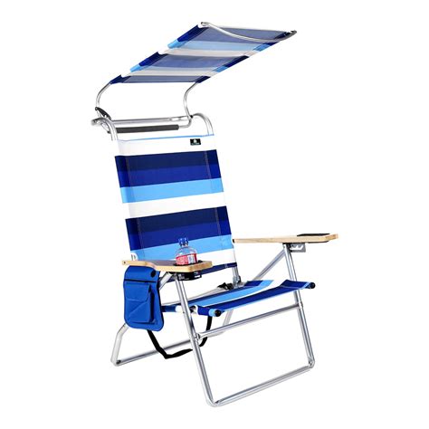 Deluxe 4 Reclining Positions Lightweight High Aluminum Beach Chair With