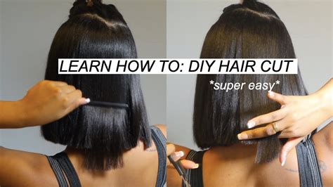 How To Cut Your Own Hair Straight And Blunt Hair Cut Youtube