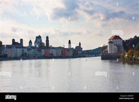 Confluence Point Of The Danube Inn And Ilz Rivers Passau Bavaria