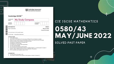 058043mj22 Easy Step By Step Solutions Cie Igcse Maths Paper
