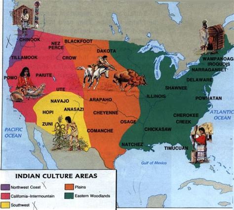 Native American Tribe Map Showing Tribes And Where They Are From Throughout The Country
