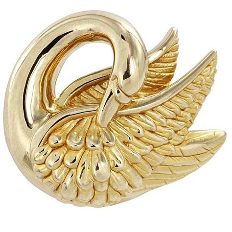 Gold Swan Pin Swan Jewelry Brooch Gold Earrings Designs