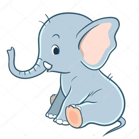 Cute Cartoon Baby Elephant — Stock Vector © Treemouse 151864054