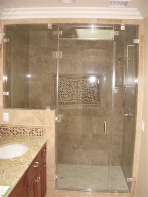 If you're starting your small bathroom design from scratch, consider scrapping the curtain entirely. Steam Shower Door - Traditional - Bathroom - los angeles ...