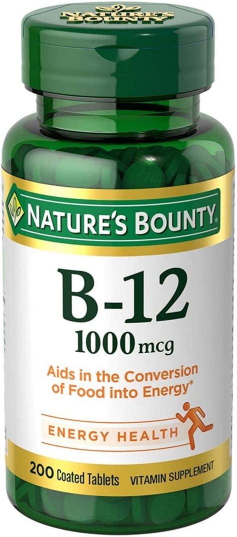2 Pack Natures Bounty Vitamin B 12 1000 Mcg Coated Tablets 200 Ct