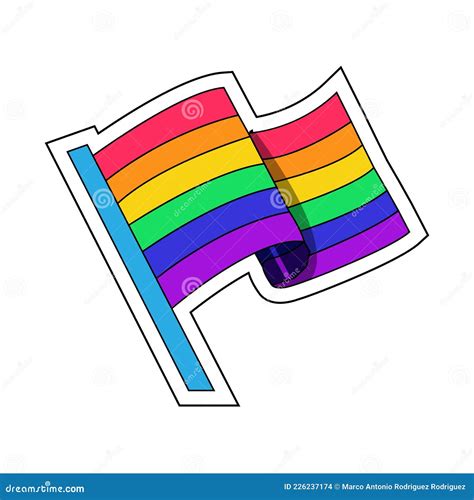 bandera de orgullo aislada con colores lgbt ilustración del vector ilustración de amor cartel