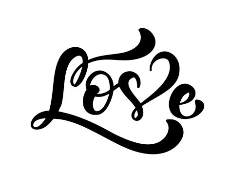 Mot De Calligraphie Amour Lettrage Dessiné à La Main Vector Valentines